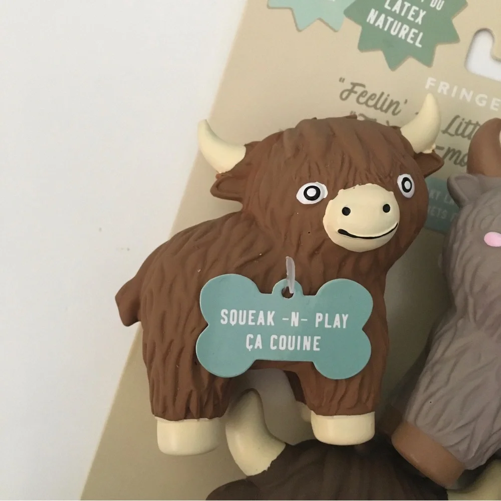 Fringe Dog Toys “Feeling a Little Moody” Latex Cow Squeakers